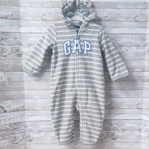 Gap Striped Fleece Jumpsuit with Logo